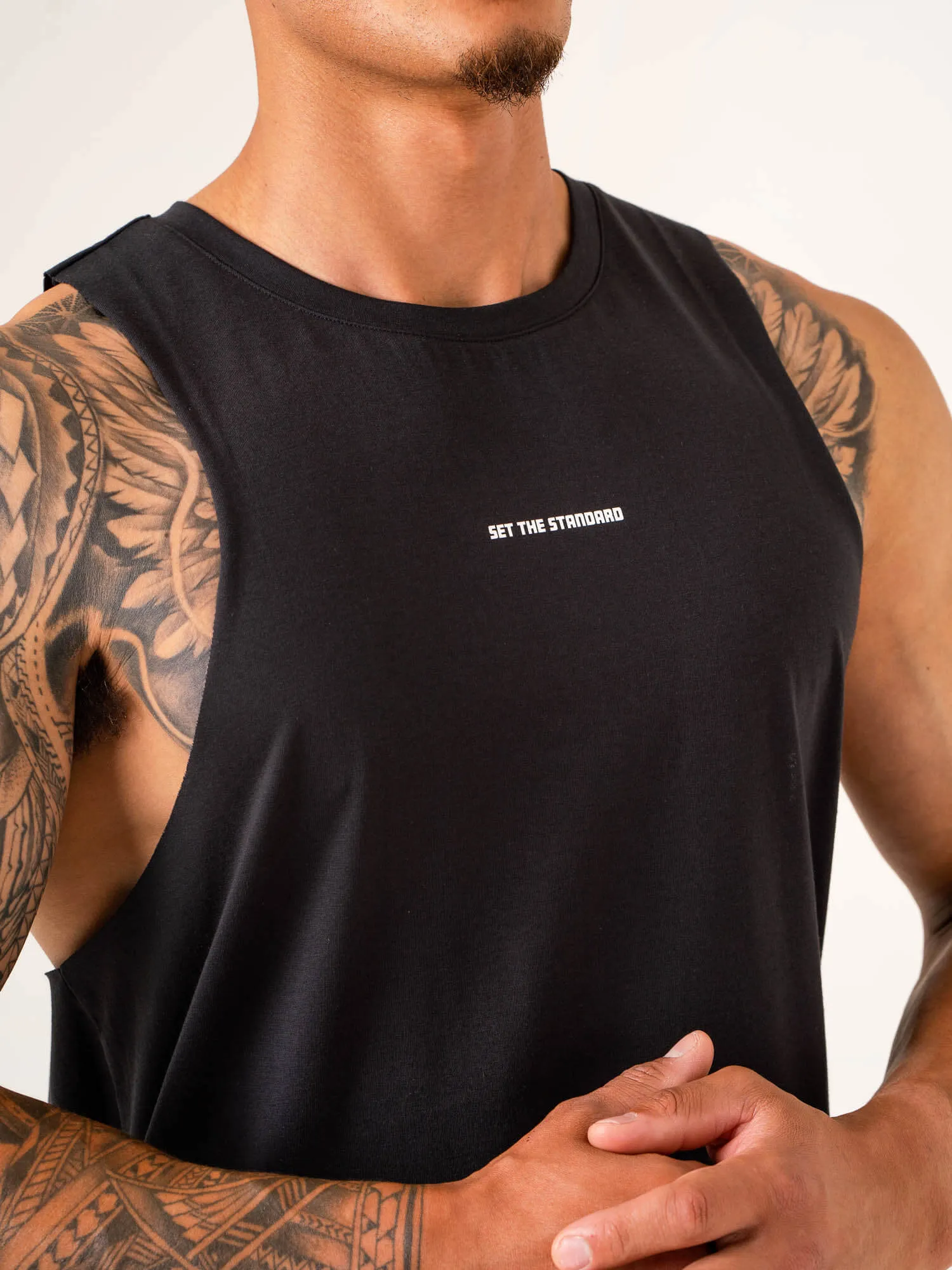 Emerge Drop Armhole Tank - Faded Black