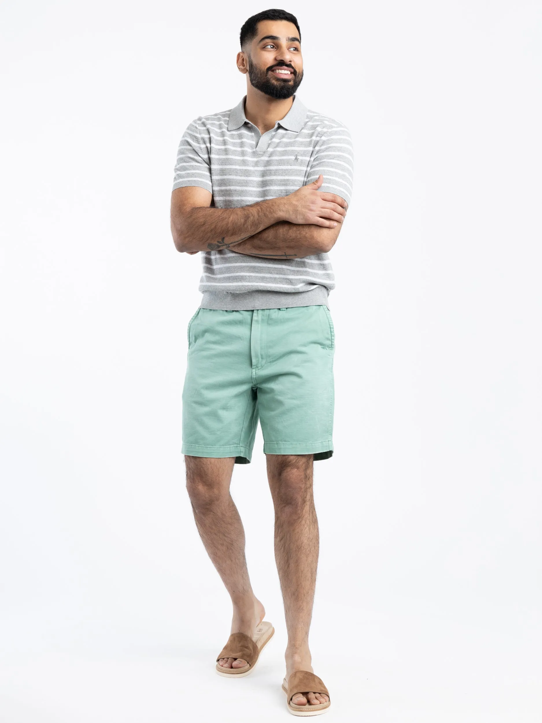 Faded Mint Stretch Straight Fit Chino Short