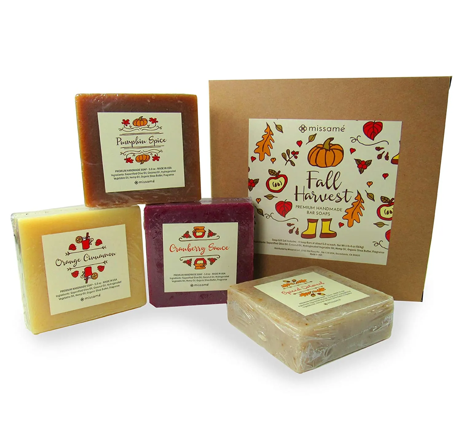 Fall Harvest Scented Handmade Bar Soap Gift Set