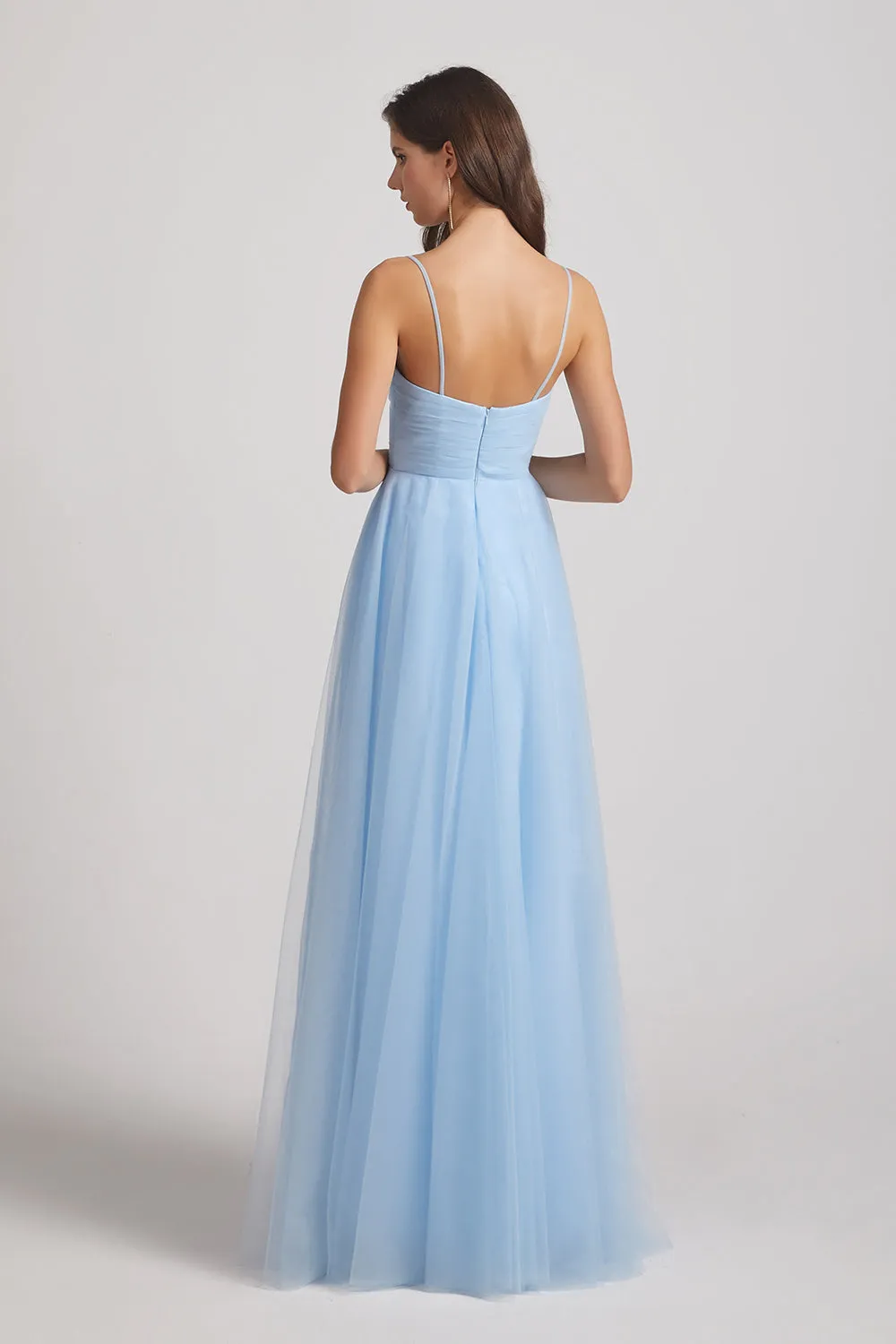 Floor Length Tulle Formal Dresses with Spaghetti Straps (AF0036)