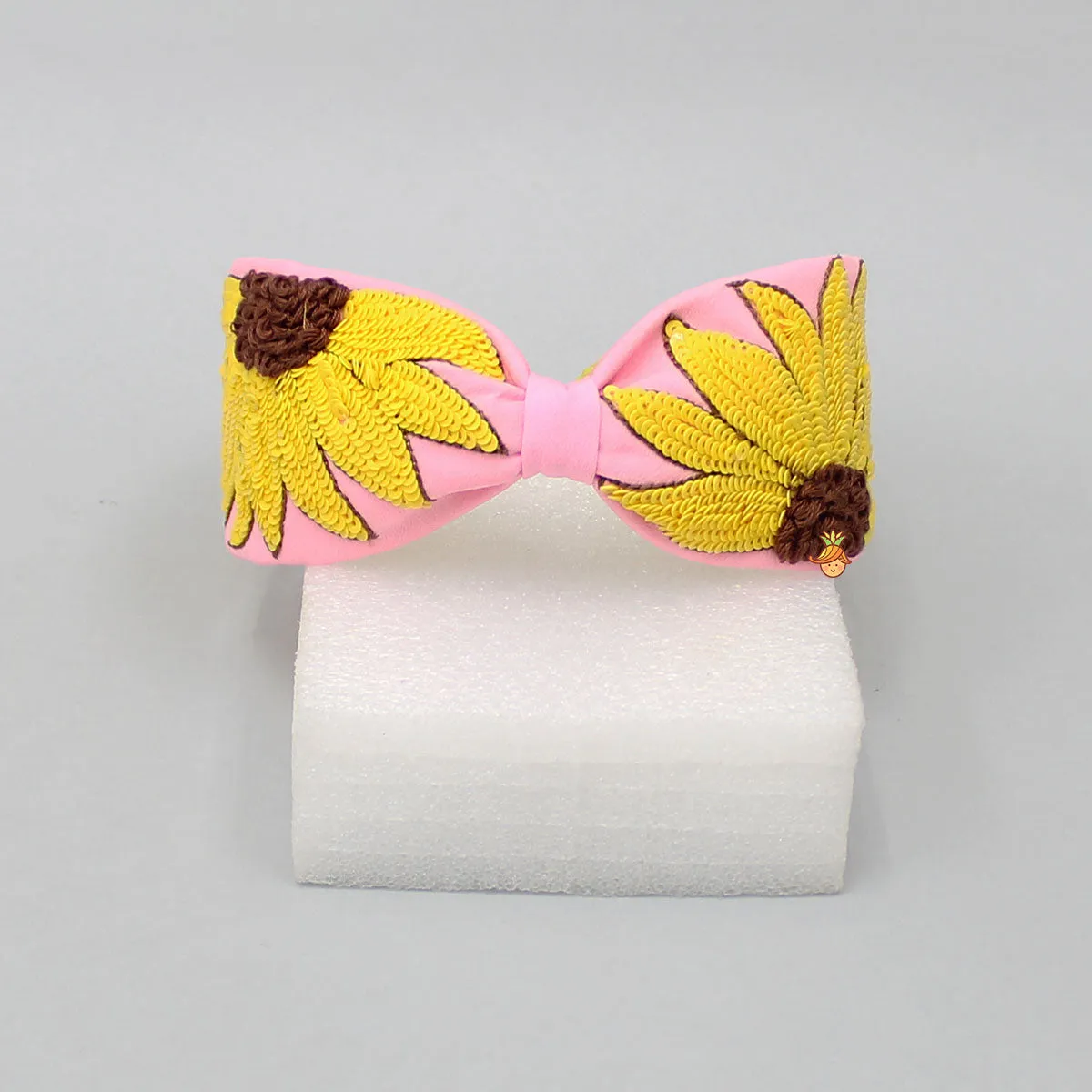 Floral Embroidered Pink Hairband