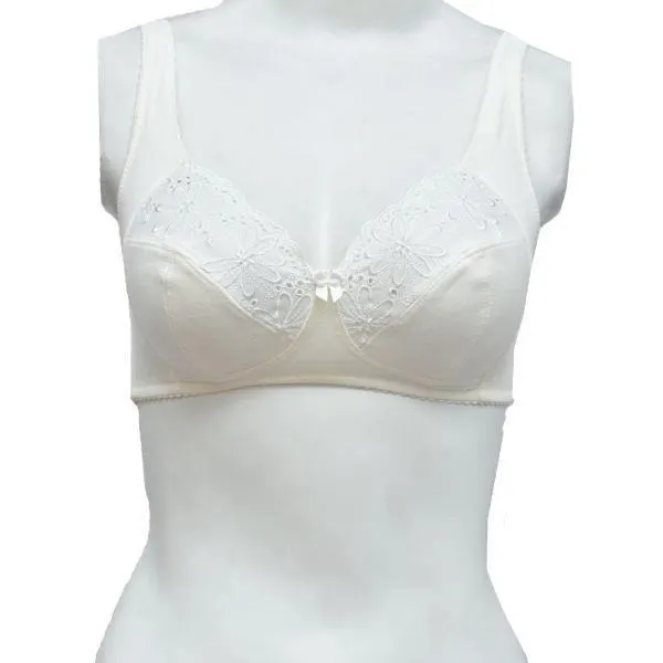 Front Embroidered Elegant Cotton Bra