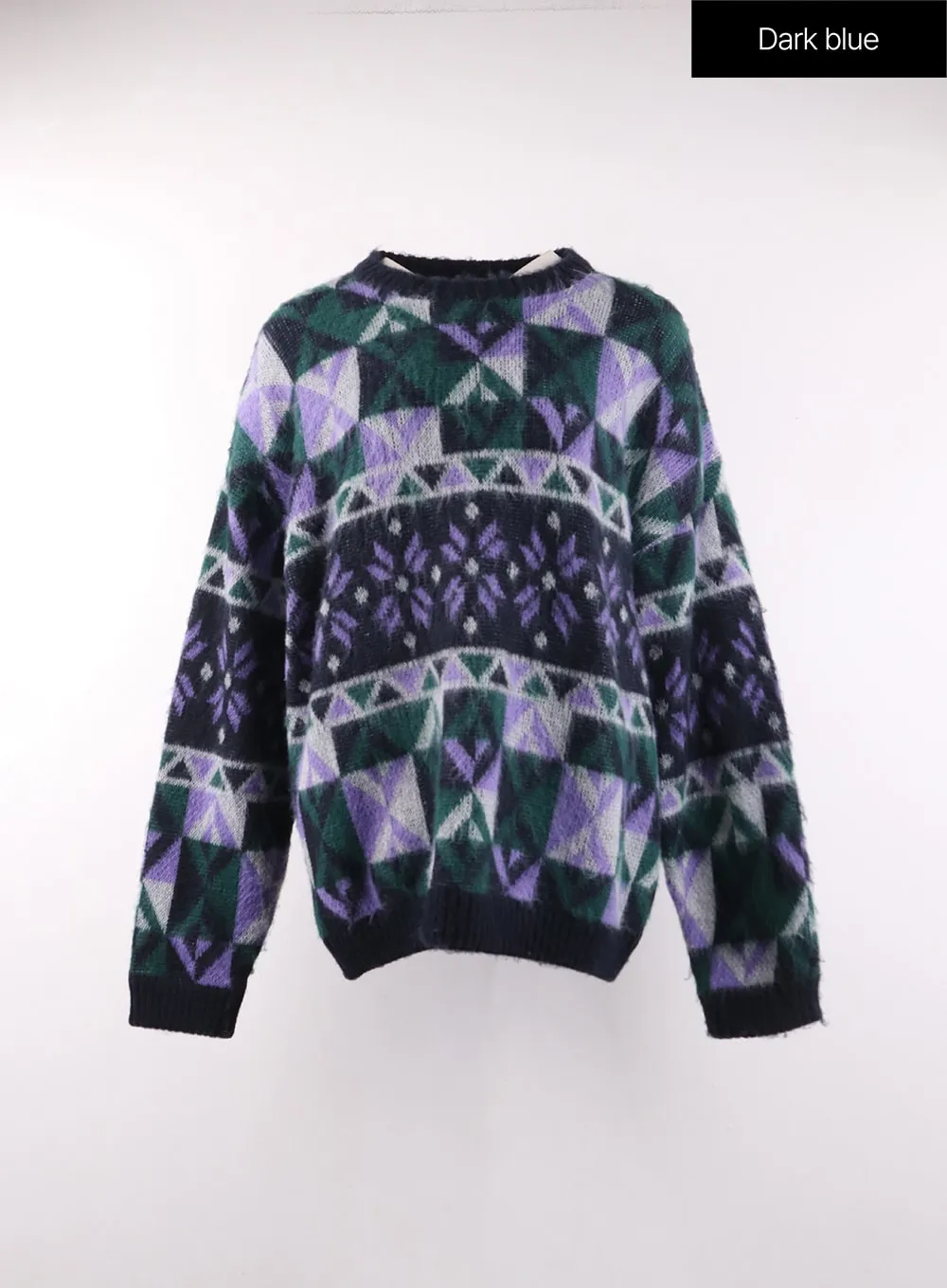 Geometric Patterned Knit Sweater OF405