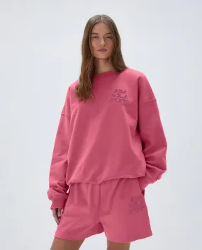 Graphic Oversized Sweatshirt - Pink