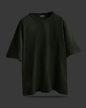 GREEN OVERSIZED BASIC T-SHIRT