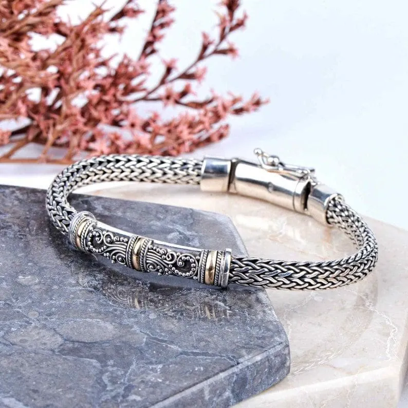 Handmade Bali Bracelet in Sterling Silver