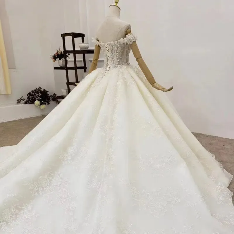 Handmade Flowers Bridal Gown