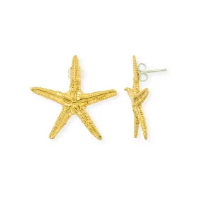 Handmade Gold Starfish Stud Earrings