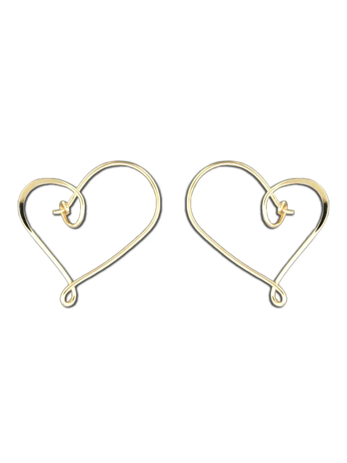 Handmade Heart Hoops