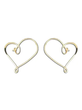 Handmade Heart Hoops