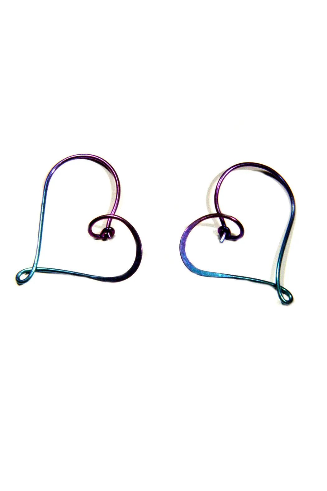 Handmade Heart Hoops