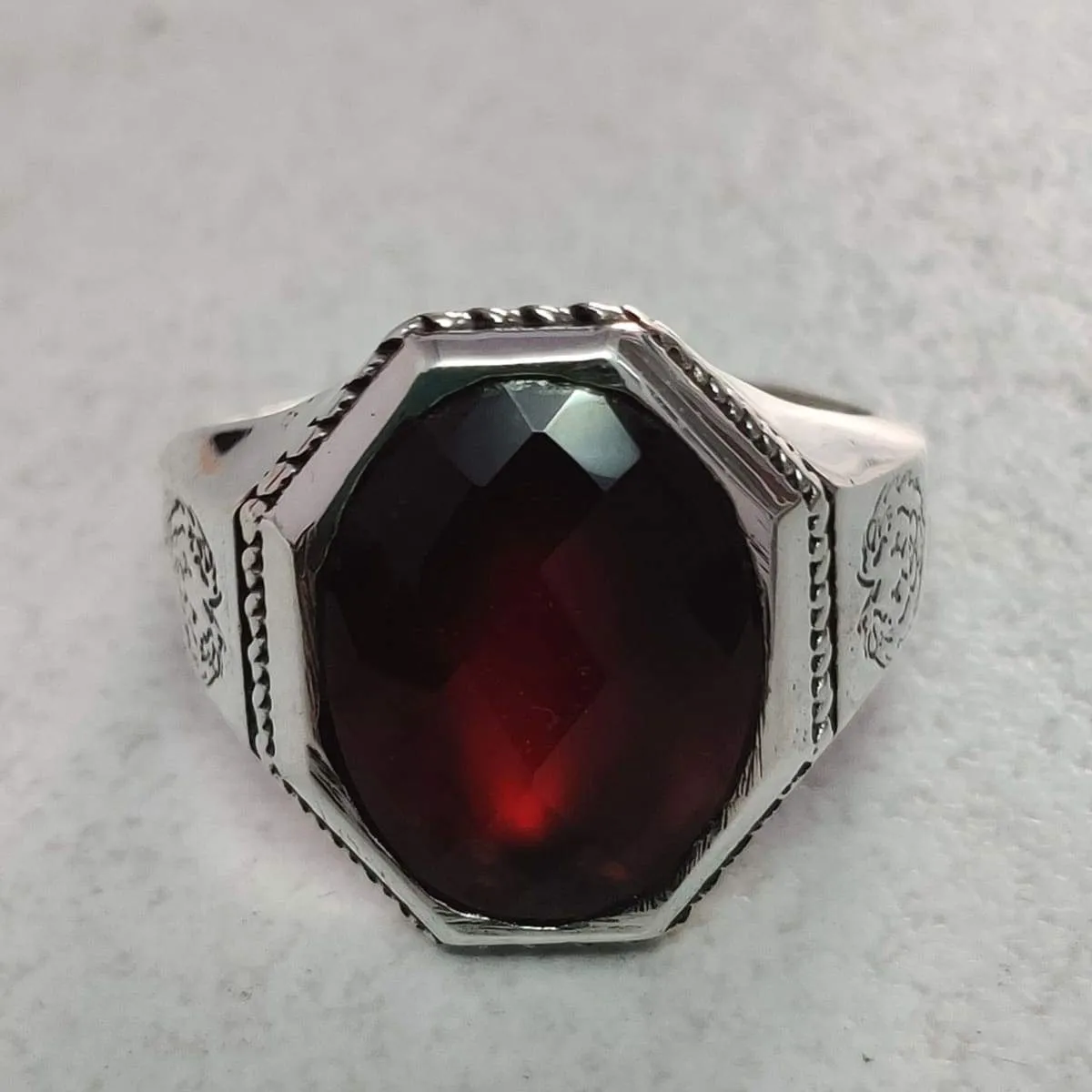 Handmade Hessonite Garnet Ring