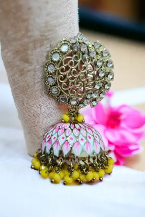 Handmade Meenakari Jhumka-4 Colors