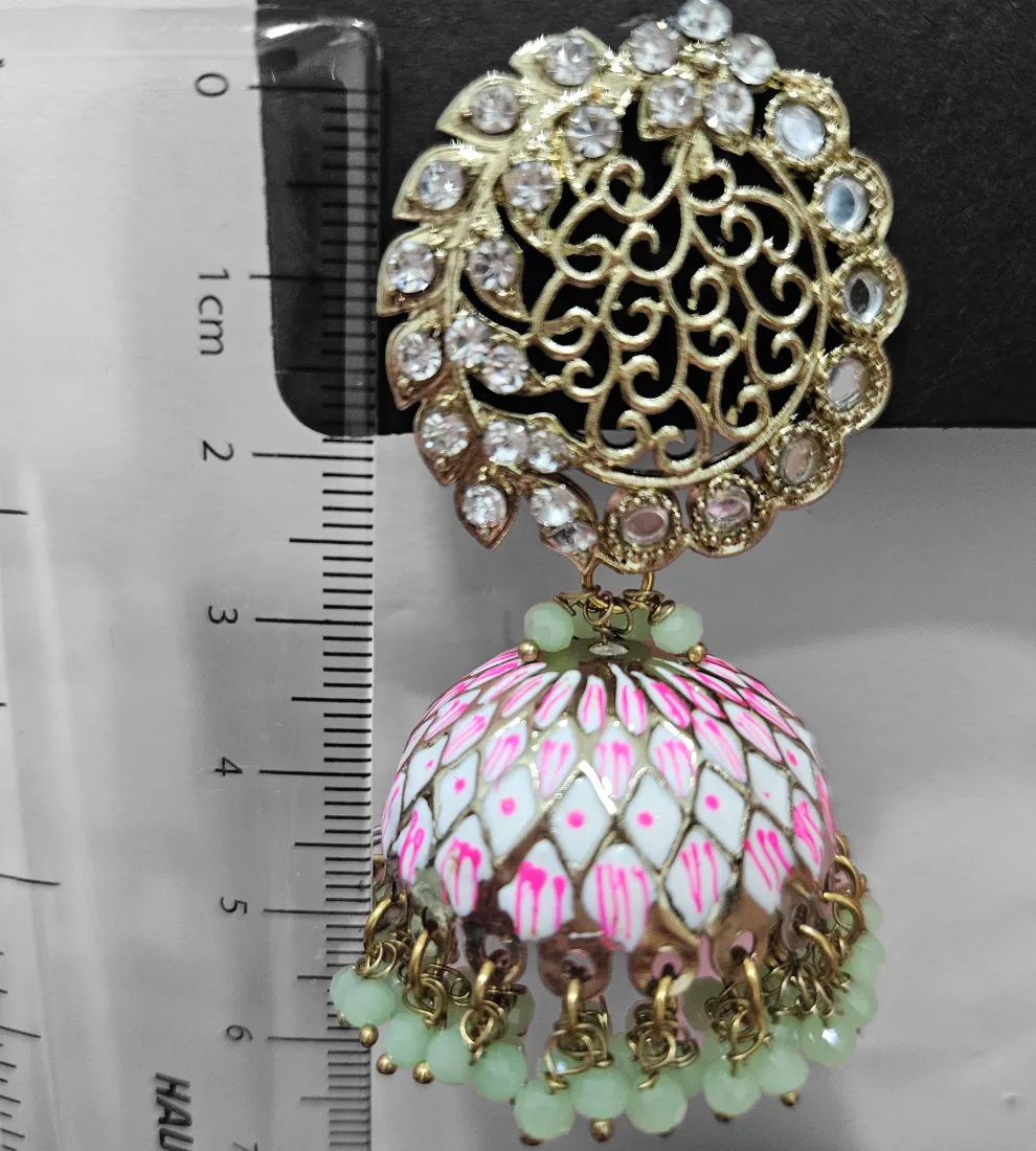 Handmade Meenakari Jhumka-4 Colors