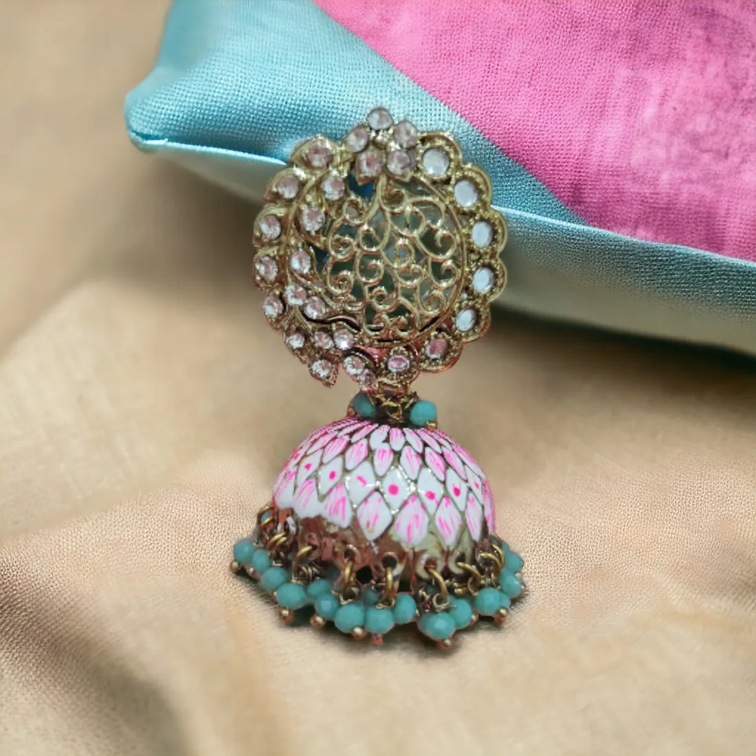 Handmade Meenakari Jhumka-4 Colors