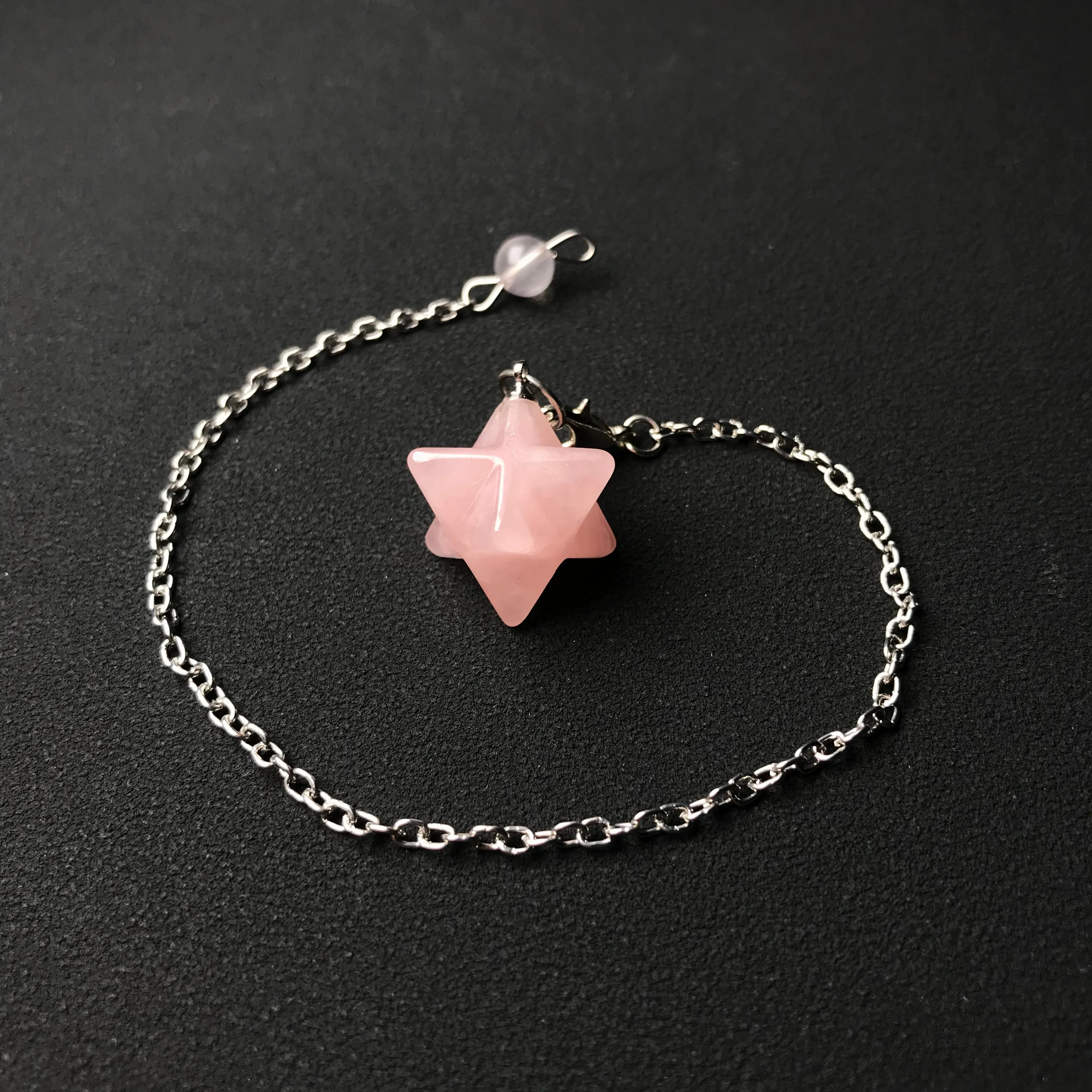 Handmade Merkaba Pendulum | Rose Quartz Heart Chakra Healing