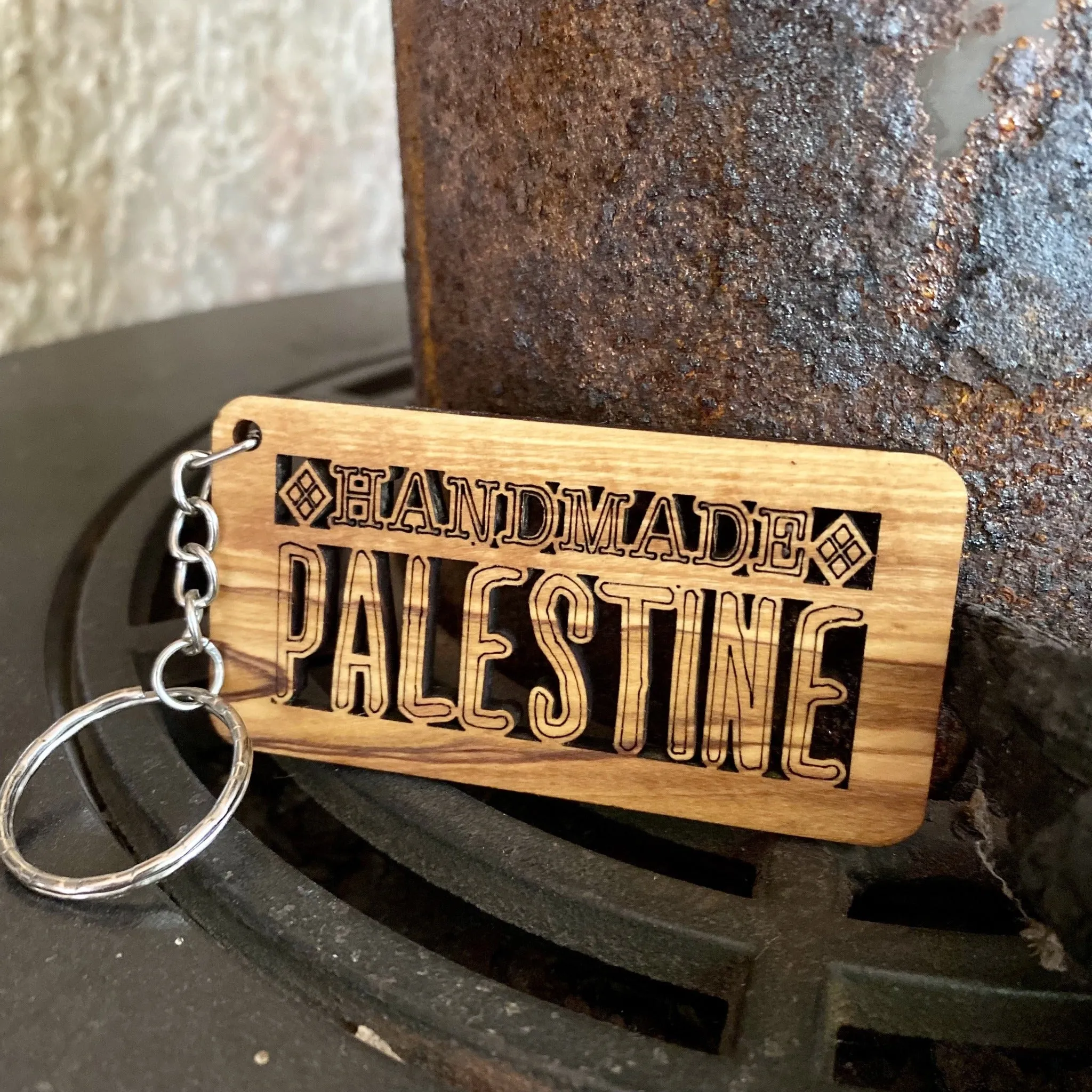 Handmade Palestine Wooden Keychain