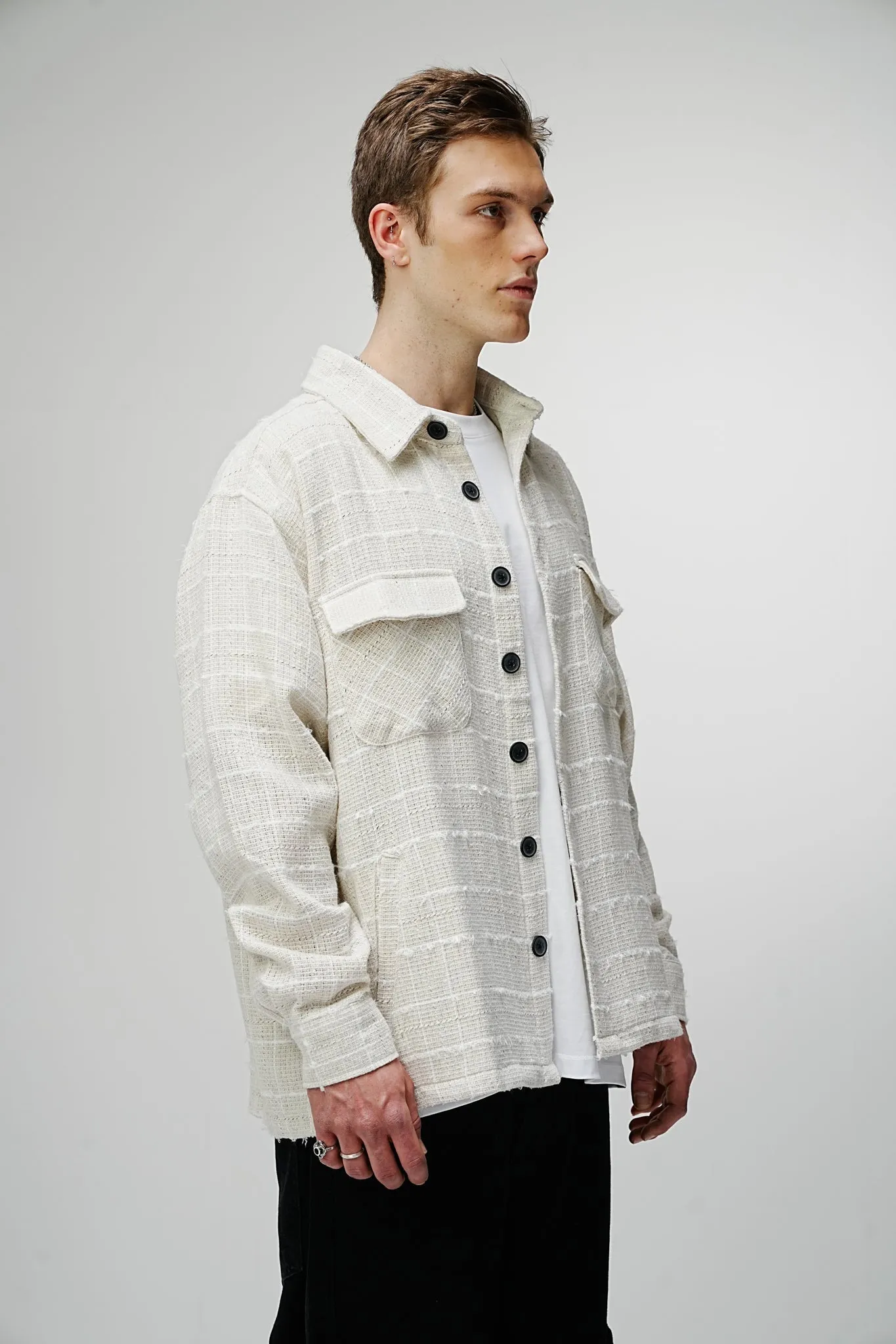 Heavy Flannel Oversized Shirt Timeless Cream