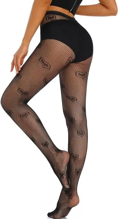 Hollow Sexy Leopard Print Fishnet Patterned Tights Black Tights