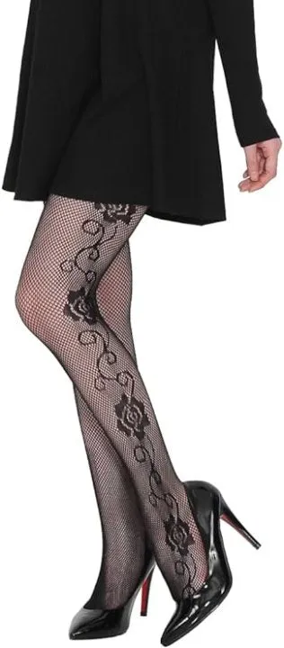 Hollow Sexy Leopard Print Fishnet Patterned Tights Black Tights