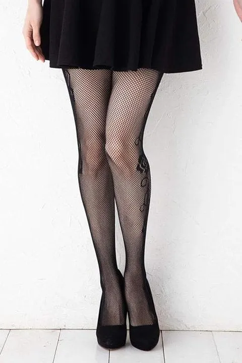 Hollow Sexy Leopard Print Fishnet Patterned Tights Black Tights