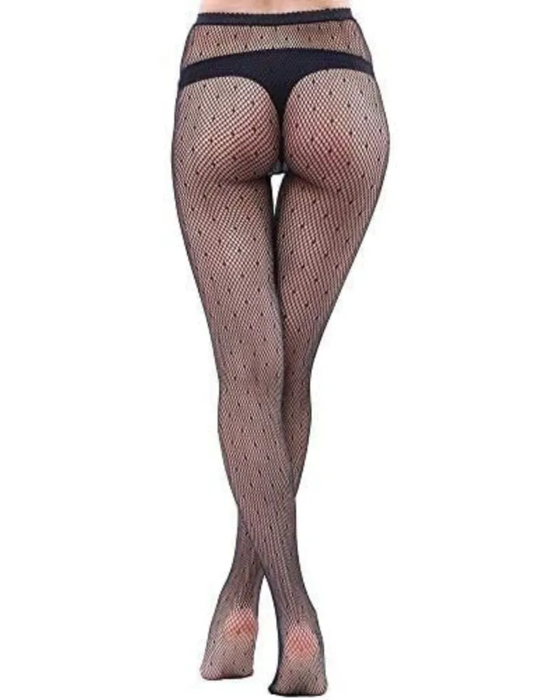 Hollow Sexy Leopard Print Fishnet Patterned Tights Black Tights