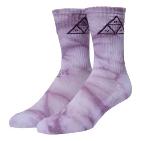 HUF TRIPLE TRIANGLE TIEDYE CREW SOCK-PURPLE