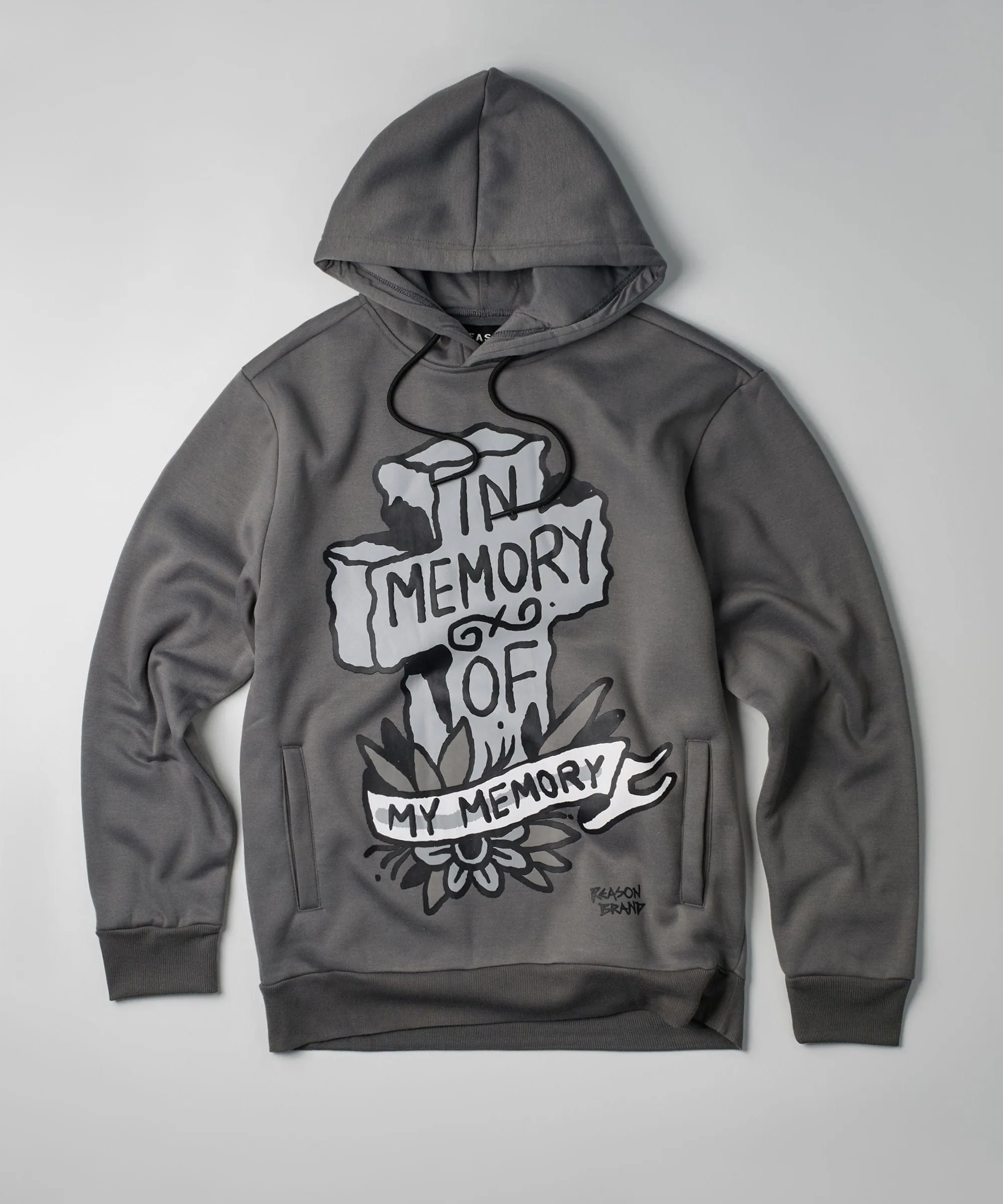 In Memory Of Graphic Print Hoodie - Grey