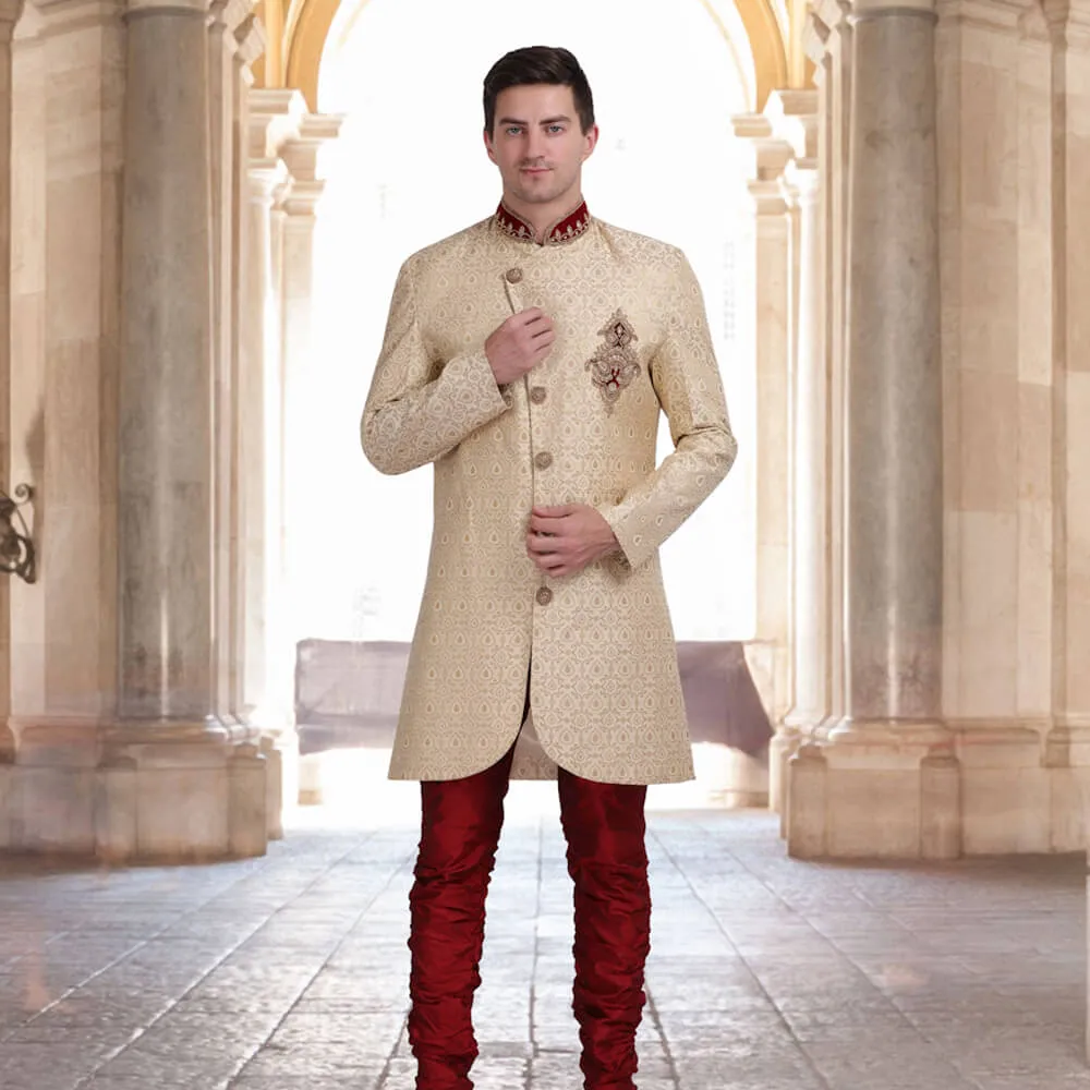 Indo Western Sherwani with elegant embroidery