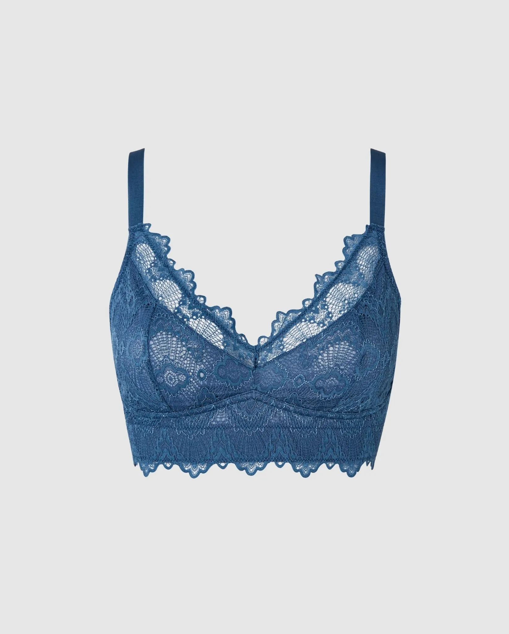 Lace Support  Bralette Faded Blue