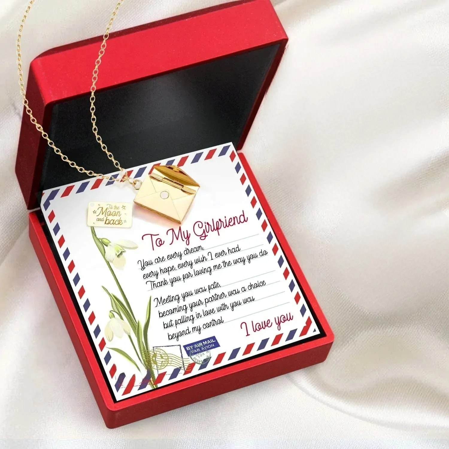 Letter Patterned Necklace With Light Box