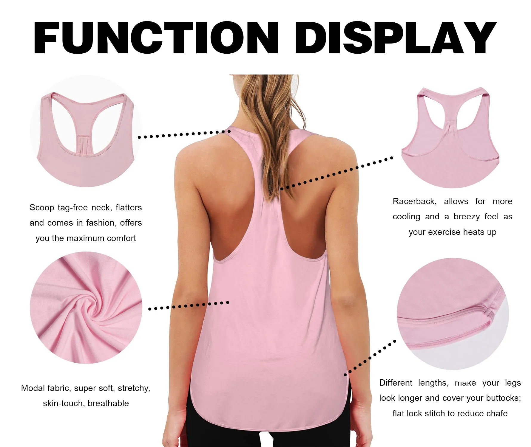 Loose Fit Racerback Tank Top lightpink