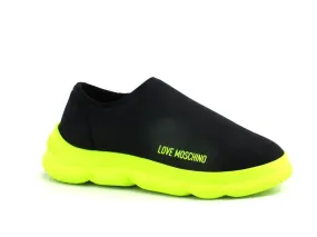 LOVE MOSCHINO Sneaker Sock Calzino Fluo Nero Giallo JA15564G0EIM200A