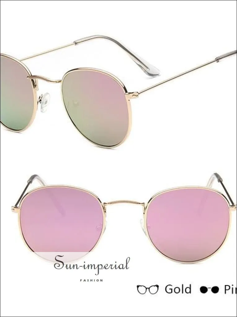 Luxury Mirror Sunglasses Women/men Round Sun Glasses