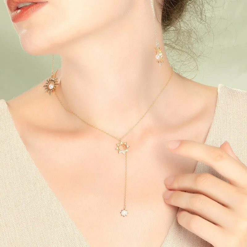 Luxury Sun Pendant Long Layer Chain Necklace