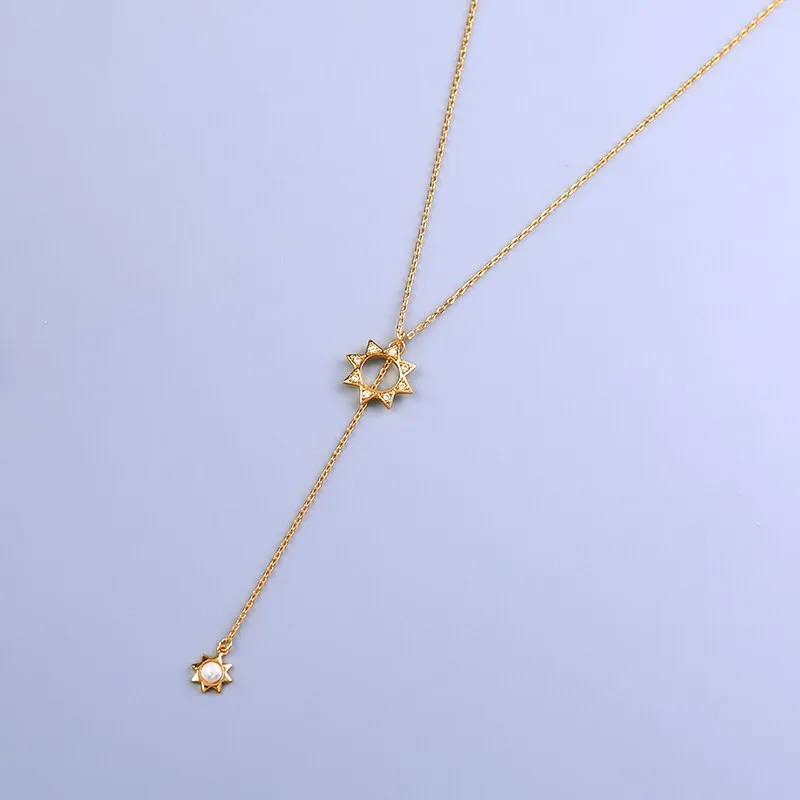 Luxury Sun Pendant Long Layer Chain Necklace