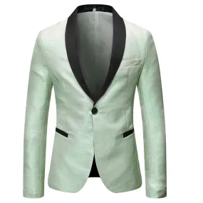 Magic Cyan Tuxedo Jacket Luxury Prom Blazer