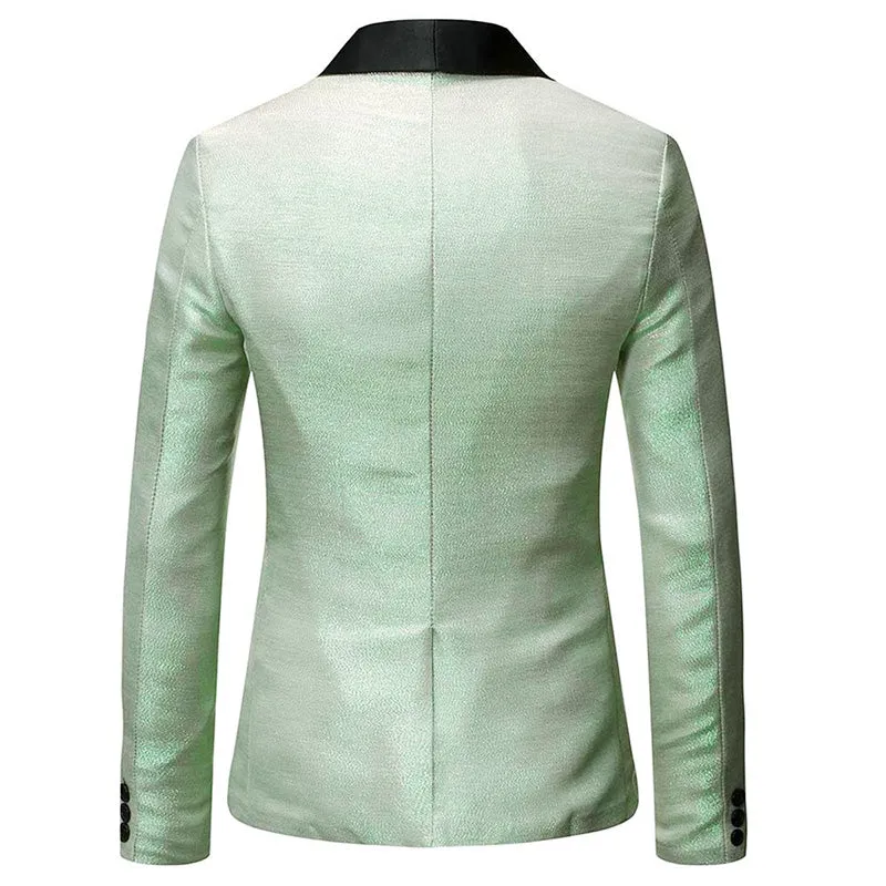 Magic Cyan Tuxedo Jacket Luxury Prom Blazer