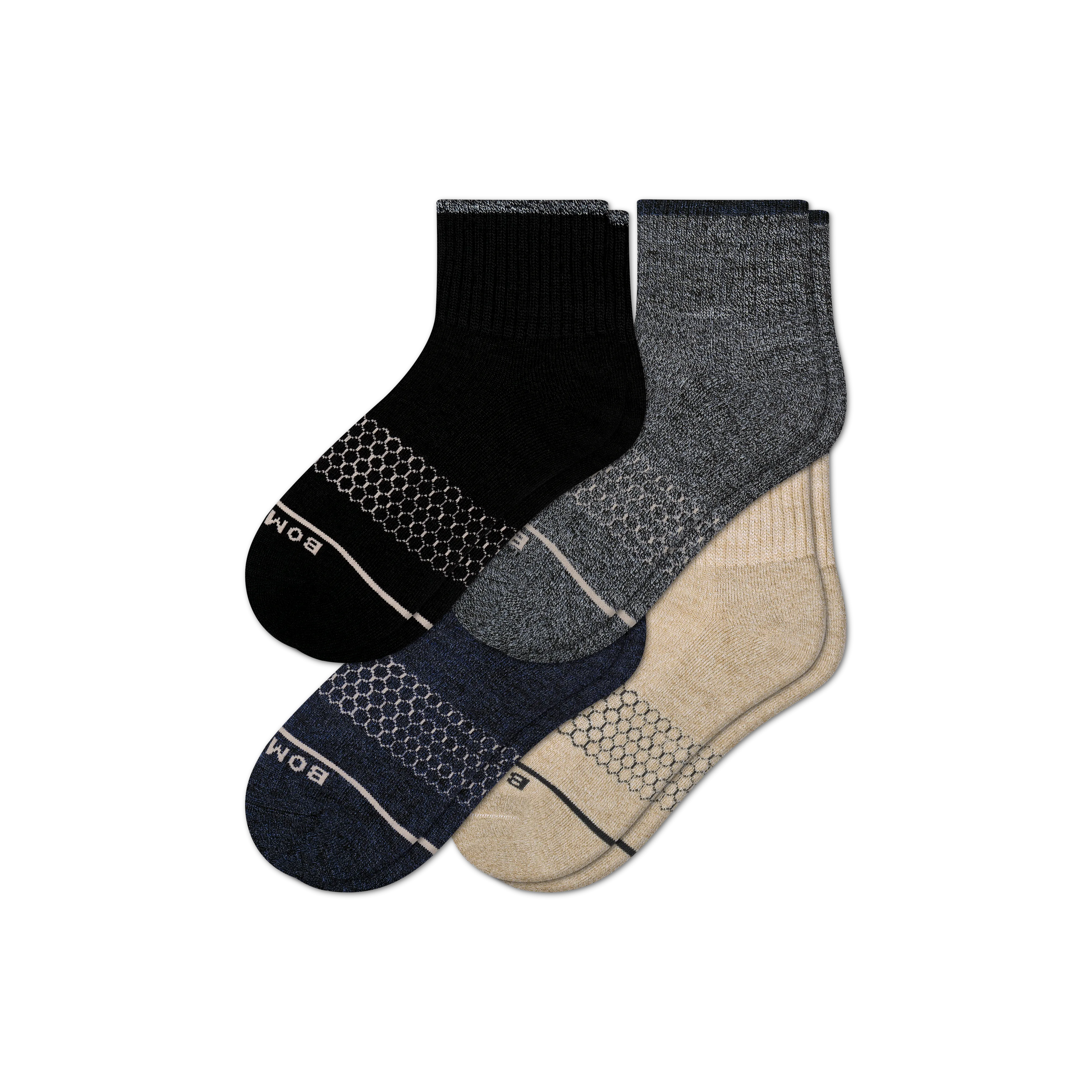 Men's Merino Wool Blend Quarter Sock 4-Pack