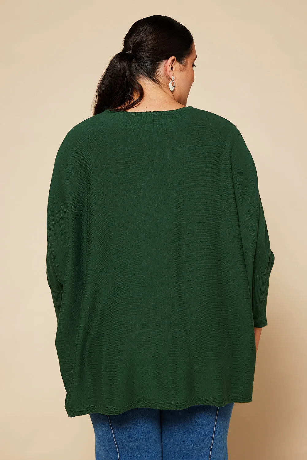 Mia Oversized Jumper in Forest