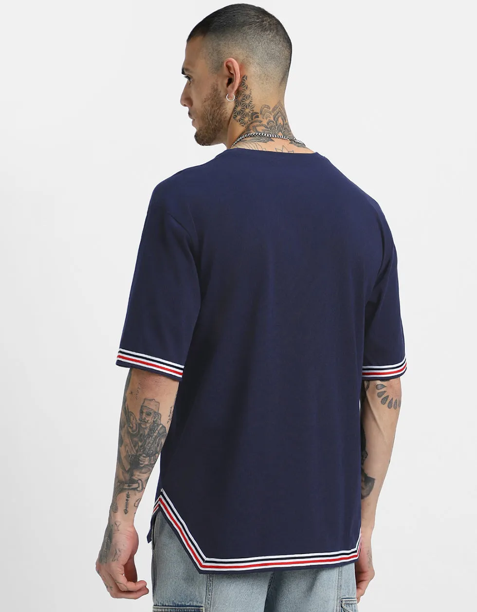 Navy Tape Oversized Tshirt