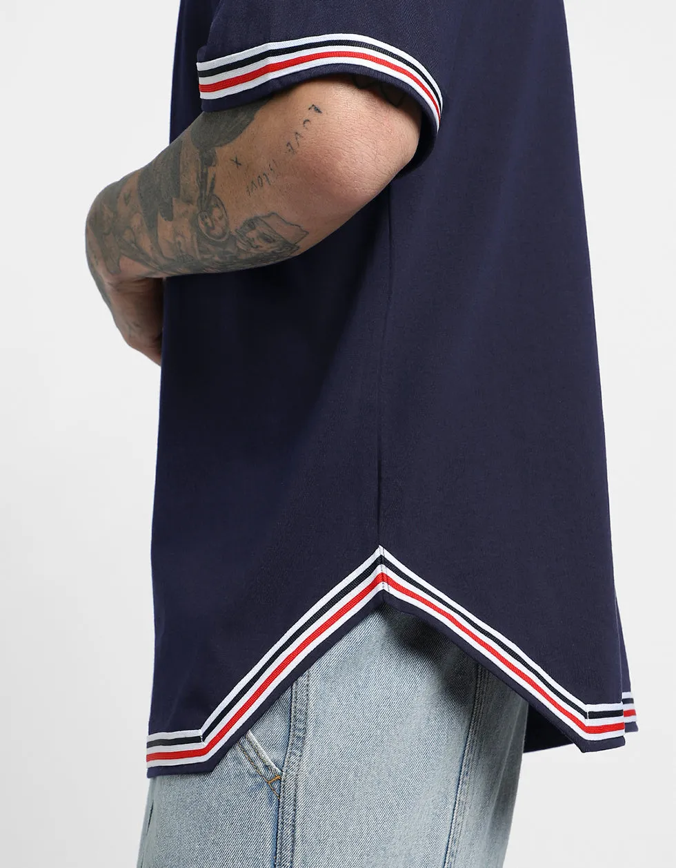 Navy Tape Oversized Tshirt