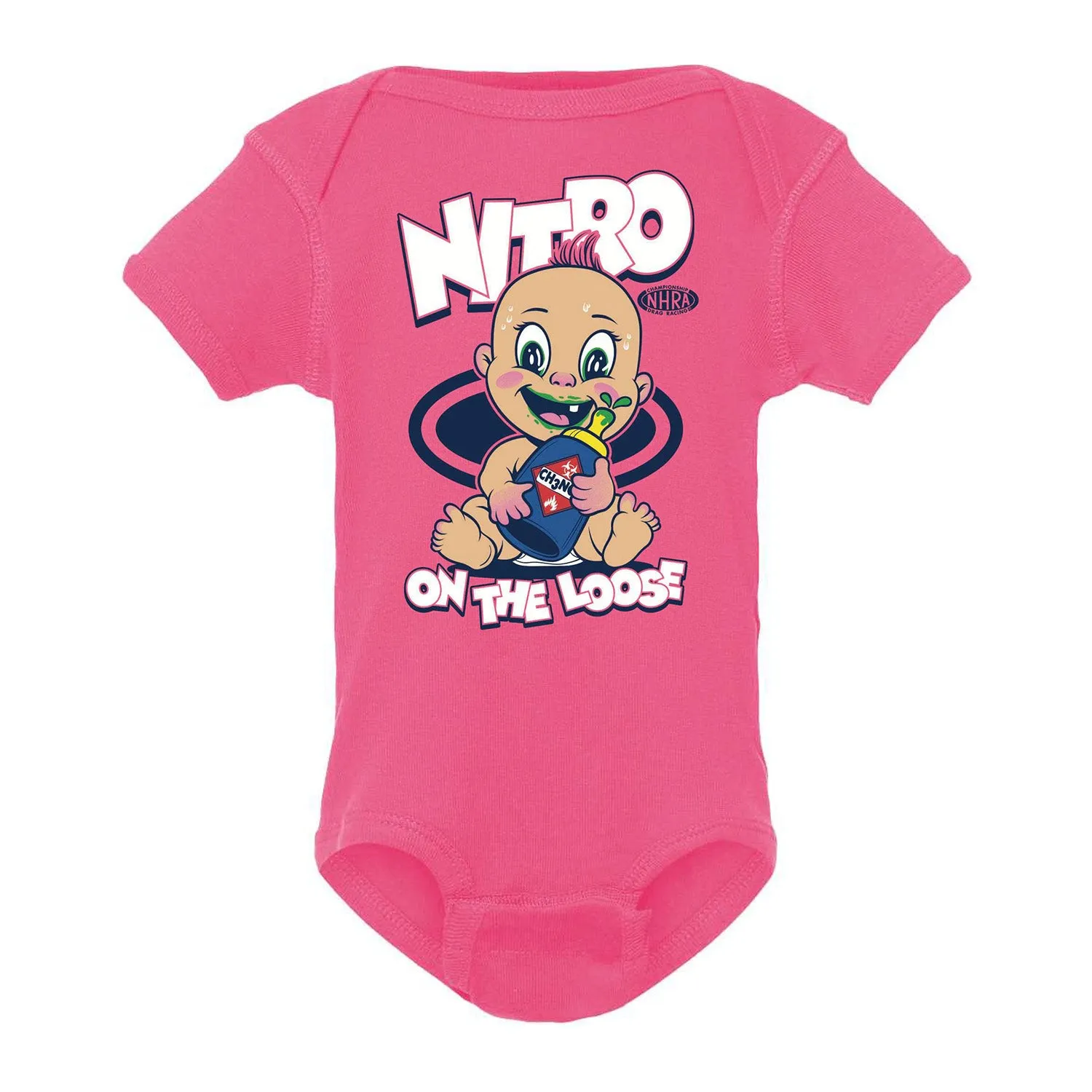 Nitro Baby on the Loose Pink Onesie