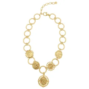 Oversized Coin Chain Necklace gold