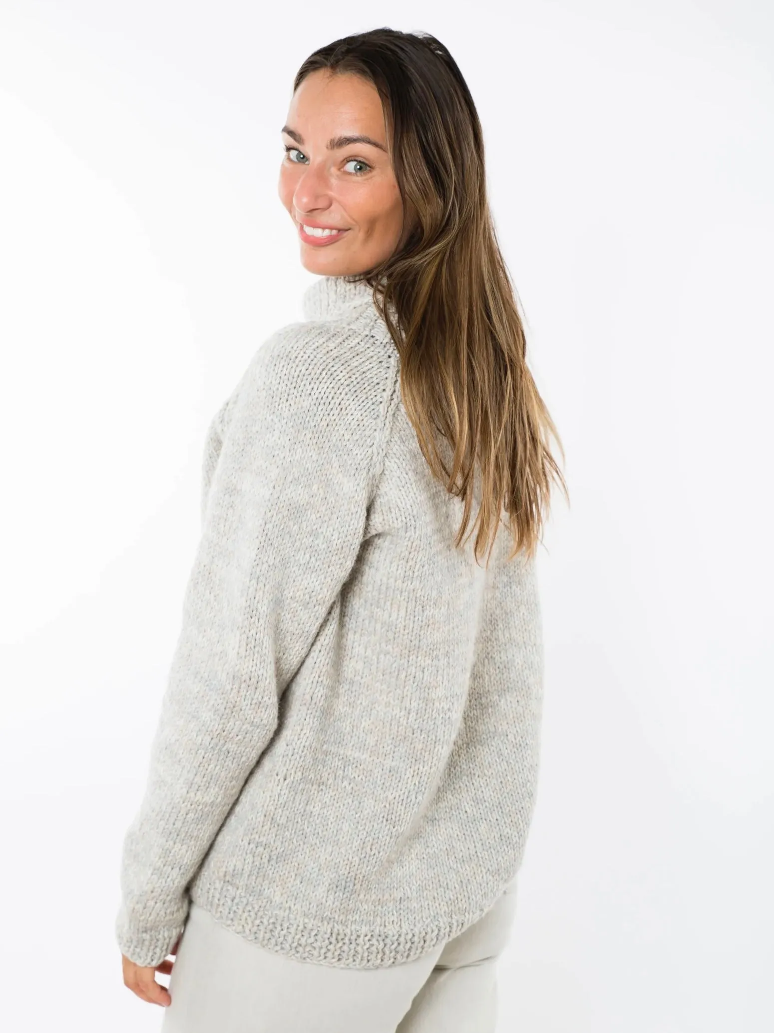 Oversized Pullover Yrsa hellbeige meliert