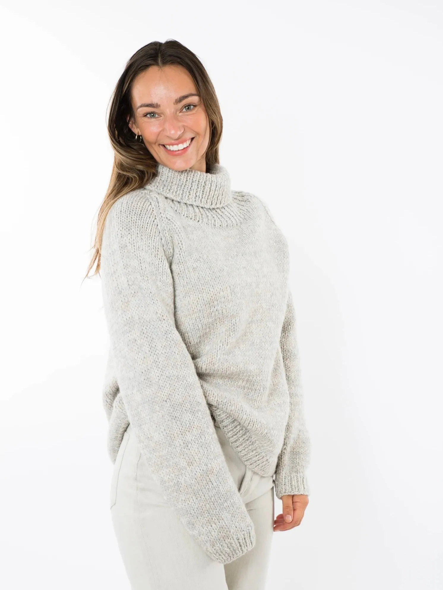 Oversized Pullover Yrsa hellbeige meliert