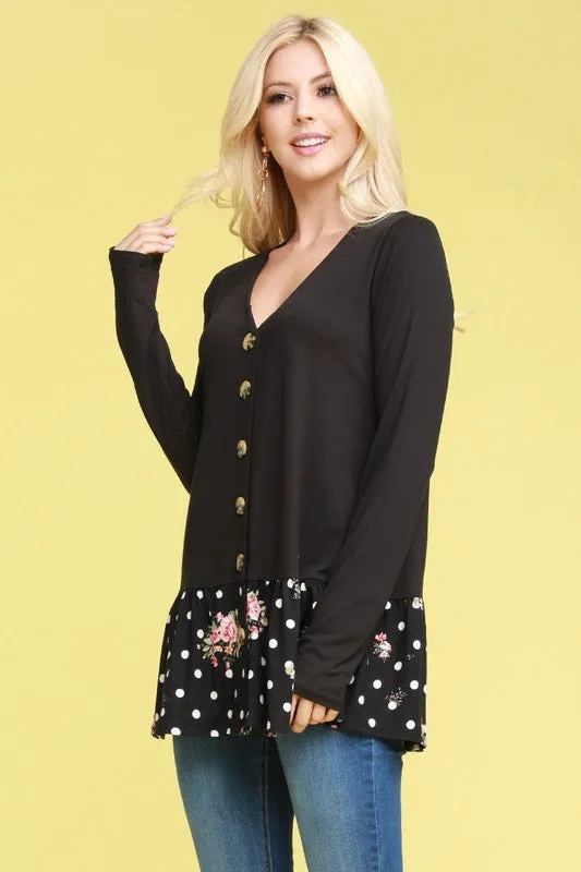 Patterned Cutie Long Sleeve Top