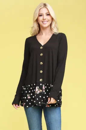 Patterned Cutie Long Sleeve Top