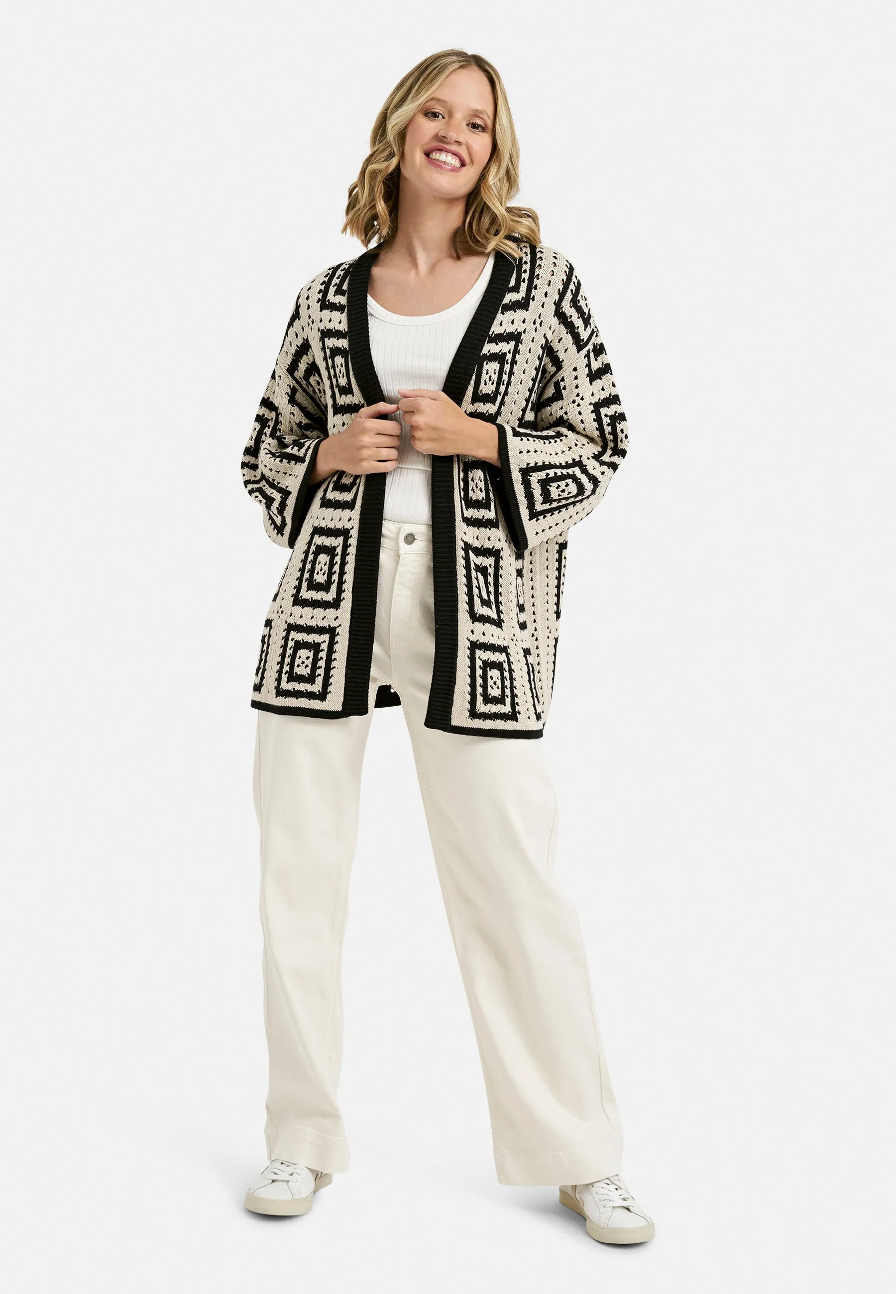 Patterned Knit Kimono