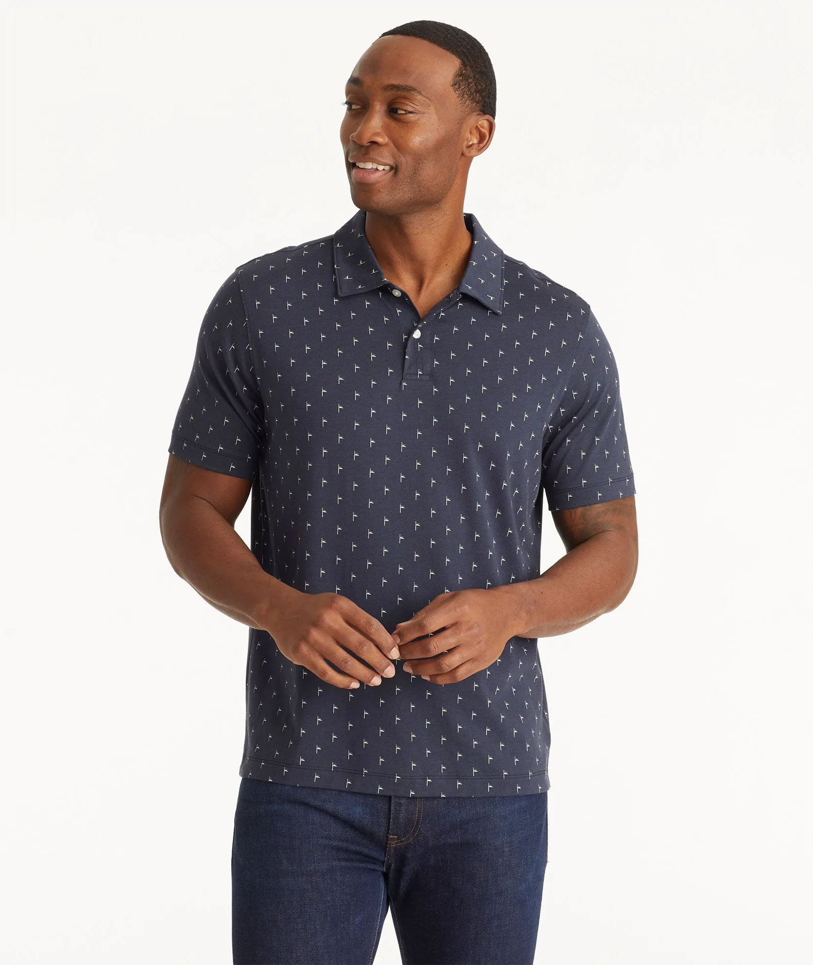 Patterned Performance Polo